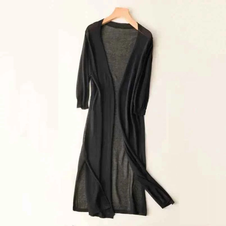Women's Longline Open Front Lightweight Cardigan Sweater