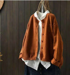 Women's Acrylic Oversized Button-front Cardigan Winter Essential Light Brown