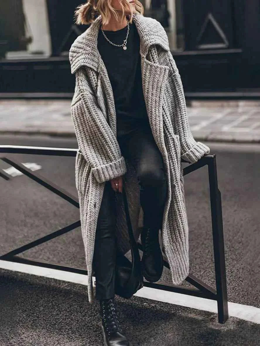 Women's Oversized Shawl Collar Long Sleeve Cardigan Sweater