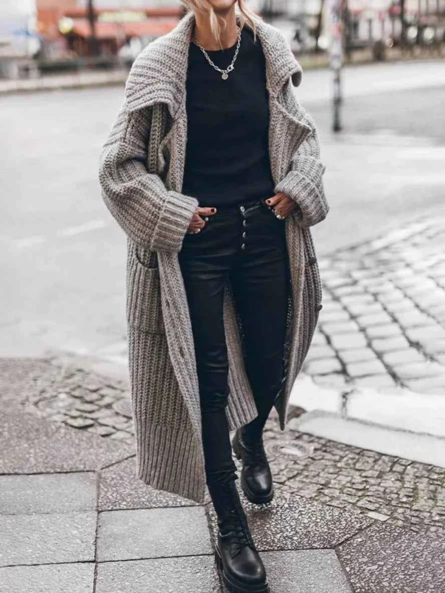 Women's Oversized Shawl Collar Long Sleeve Cardigan Sweater