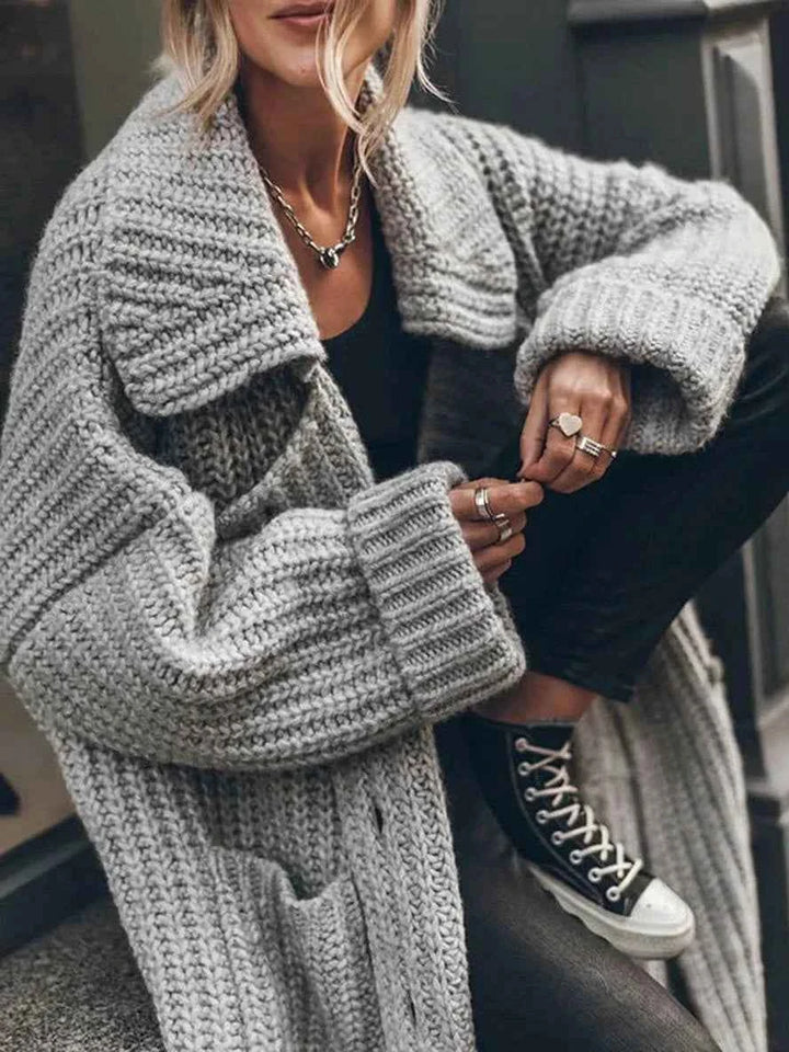 Women's Oversized Shawl Collar Long Sleeve Cardigan Sweater