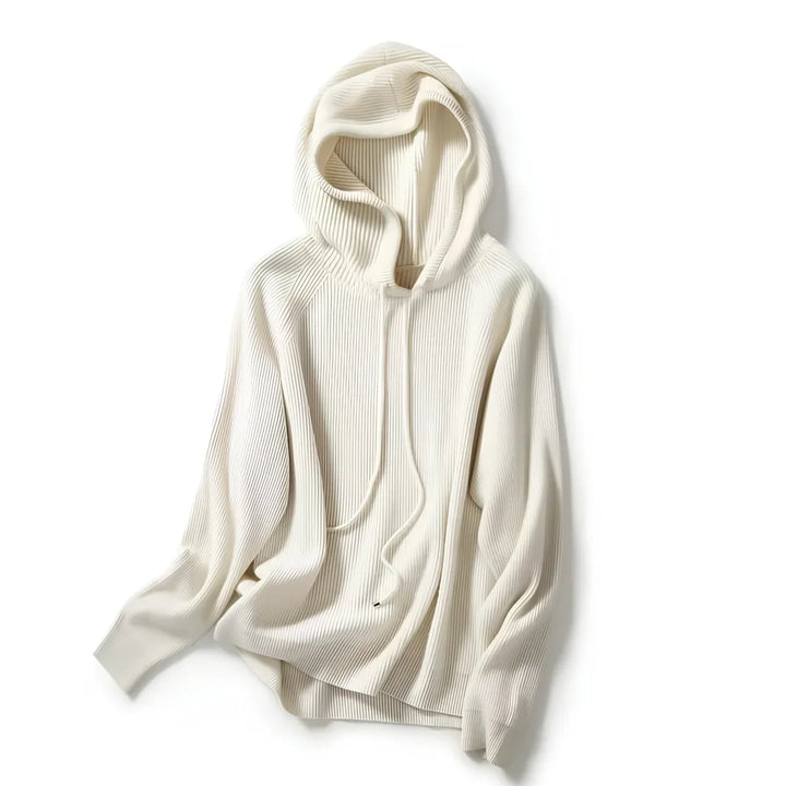 Women's Cashmere Blend Long Sleeve Hoodie White