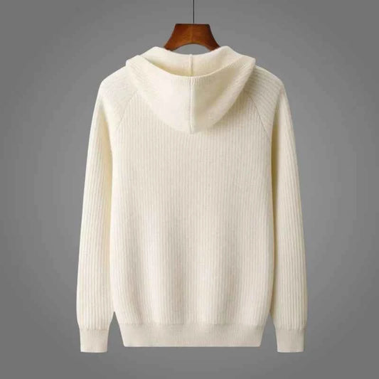 Women's Wool Zip Front Knit Hoodie