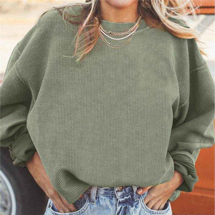 Women's Oversized Crewneck Sweatshirt with Drop Shoulders