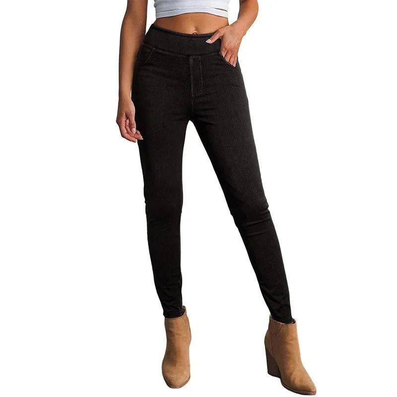 Women's High-Rise Slim Fit Stretch Jeans Black