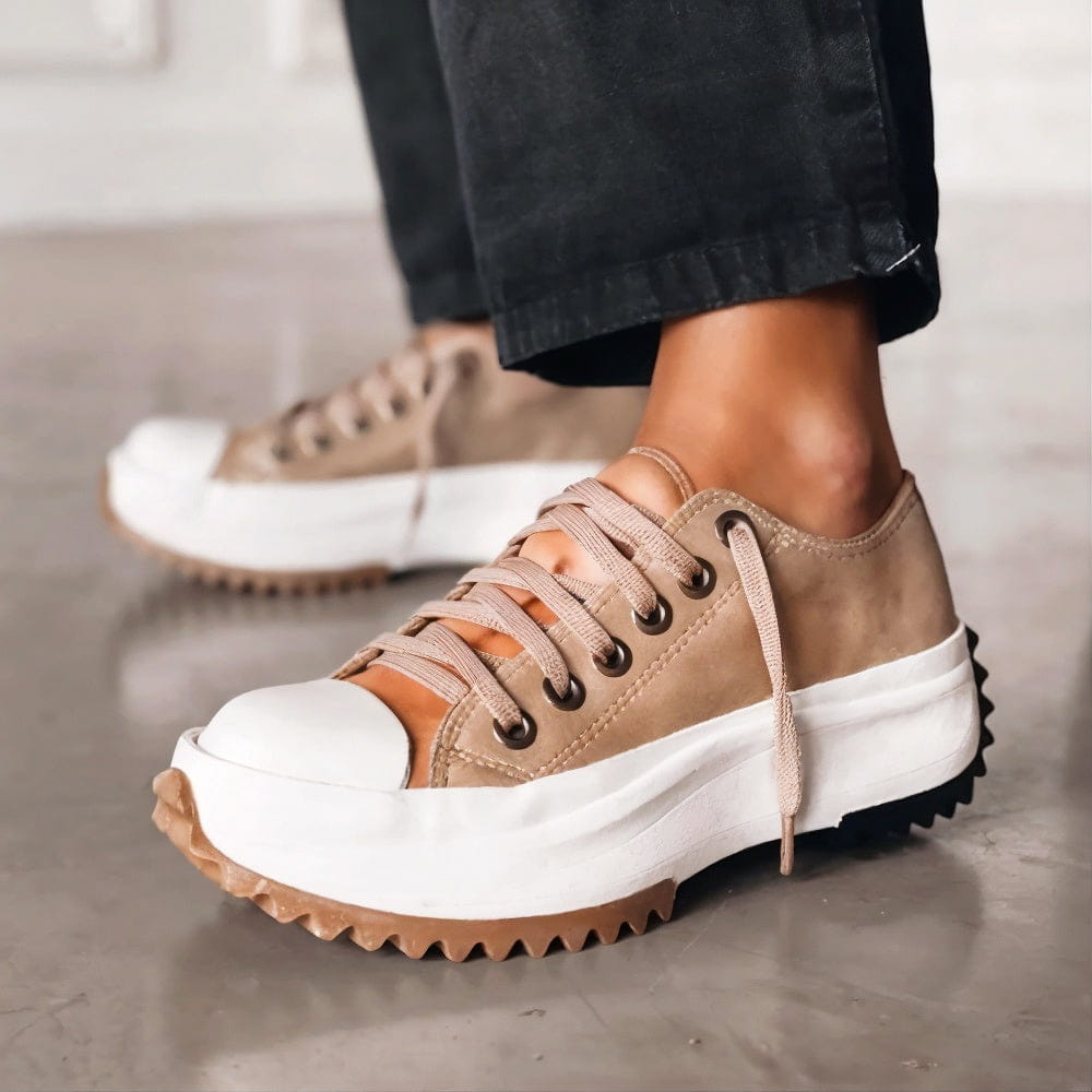 Women's Stylish Comfort Platform Sneakers Khaki