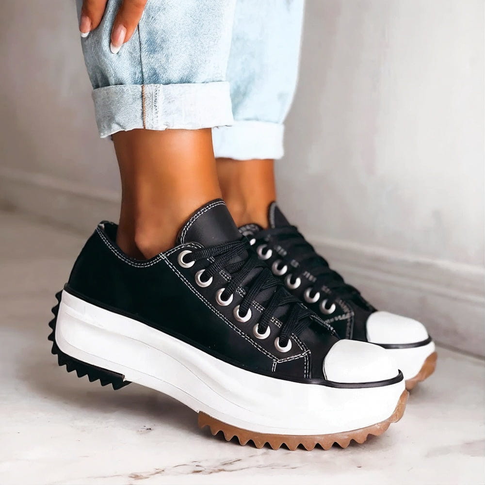 Women's Stylish Comfort Platform Sneakers Black