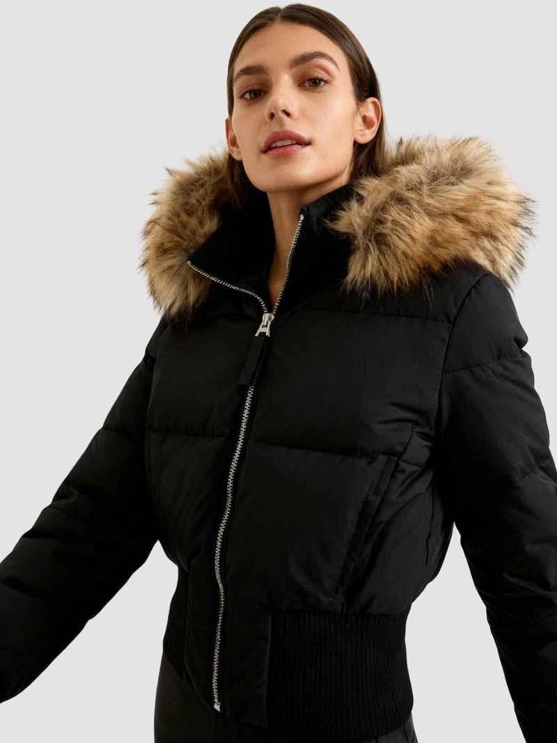 Women's Down-Filled Winter Puffer Jacket Black