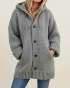 Women's Hooded Warm Winter Cardigan Jacket Gray