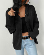 Women's Hooded Cardigan Sweater Black