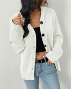 Women's Hooded Cardigan Sweater White