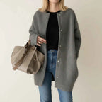 Women's Longline Warm Winter Cardigan Grey
