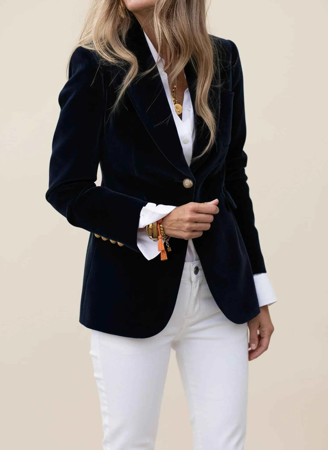 Women's Classic Notched Lapel Casual Blazer Black