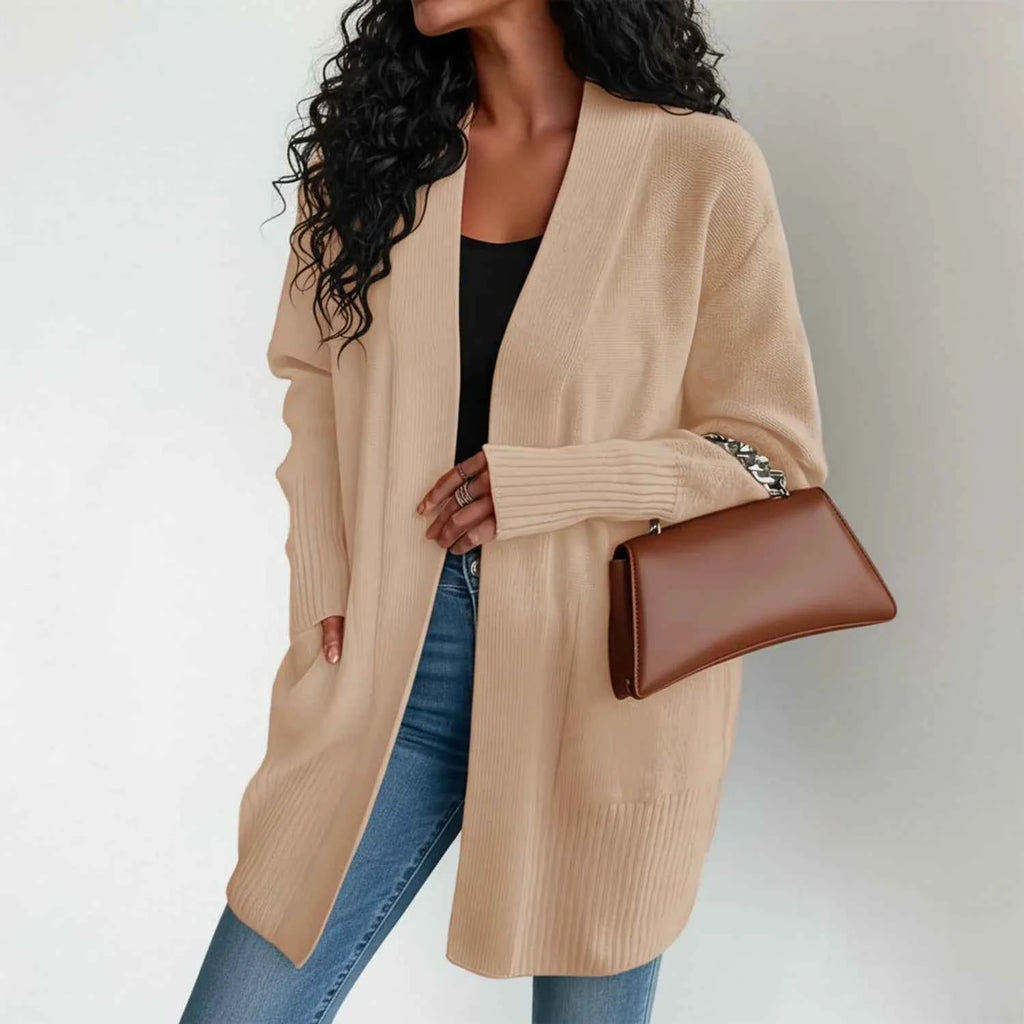 Women's Mid-Length Open-Front Cardigan