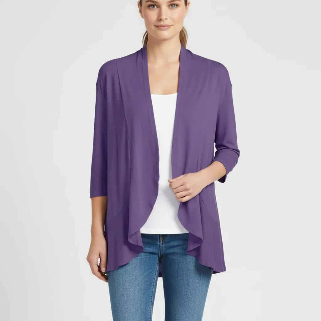 Women's Open Front Cardigan Purple