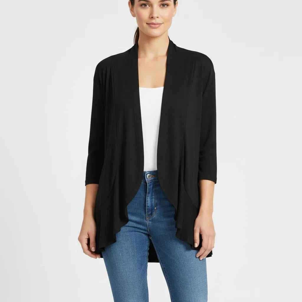 Women's Open Front Cardigan Black