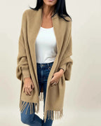 Women's Relaxed Fit Open Front Winter Cardigan Khaki