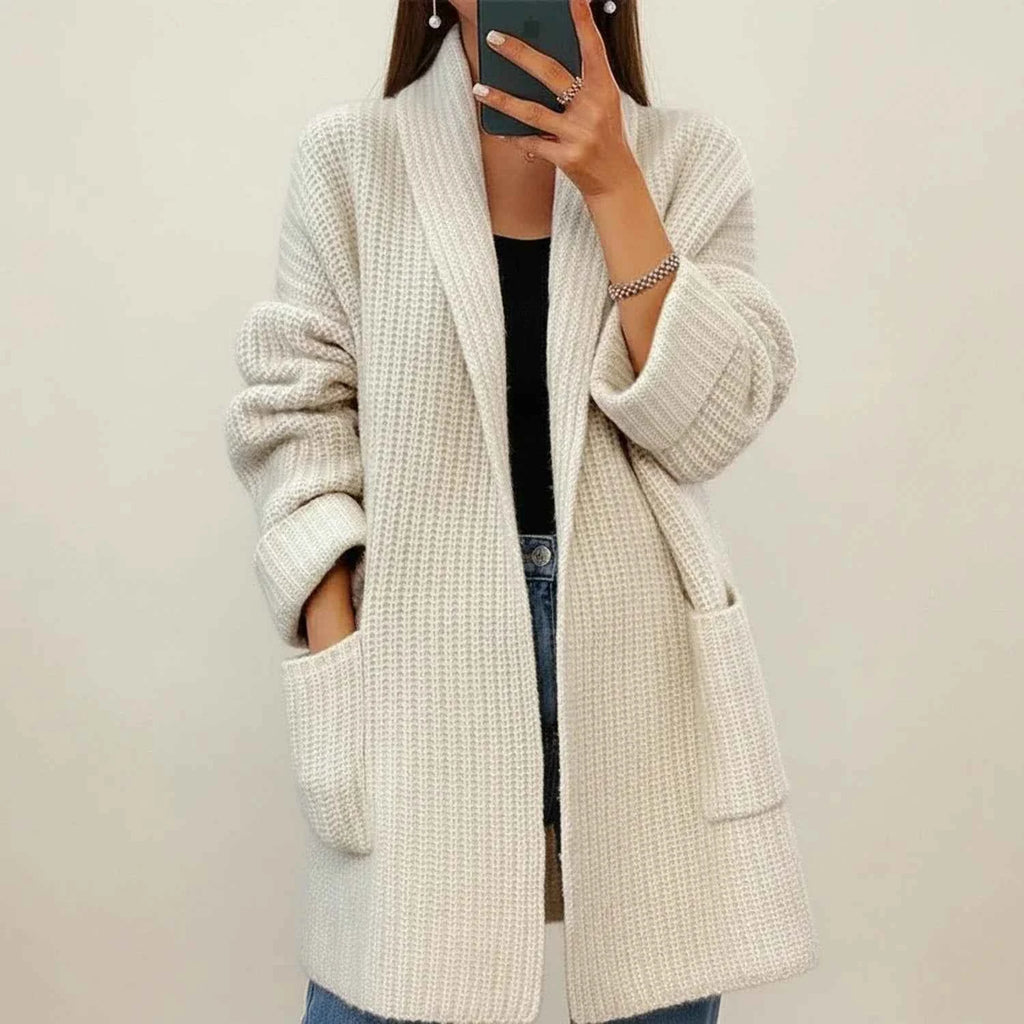 Women's Oversized Open Front Cardigan Khaki
