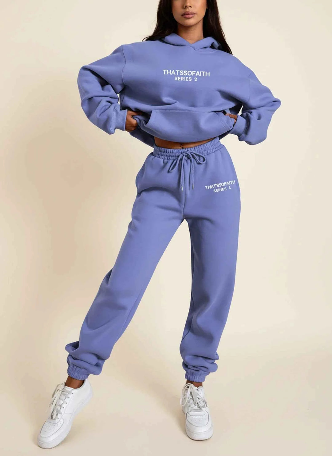 Women's Hoodie Jogger Set Purple
