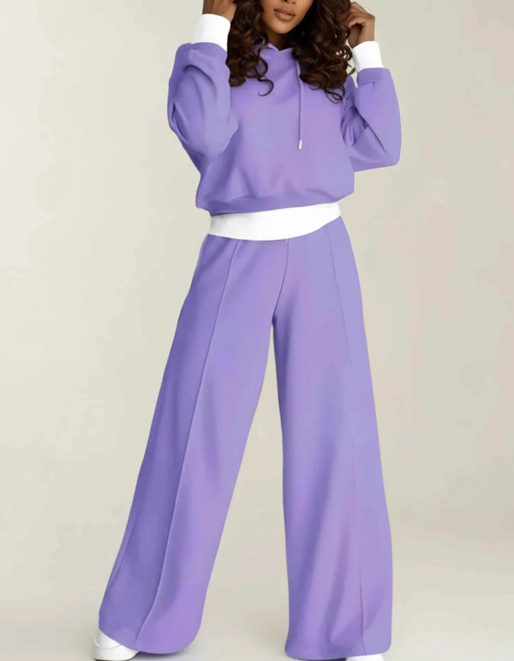 Women's Wide Leg Pant Set Purple