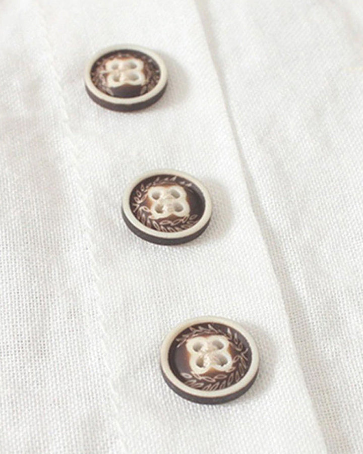 Women's Casual Woven Blouse with Button Details and Cuffed Sleeves