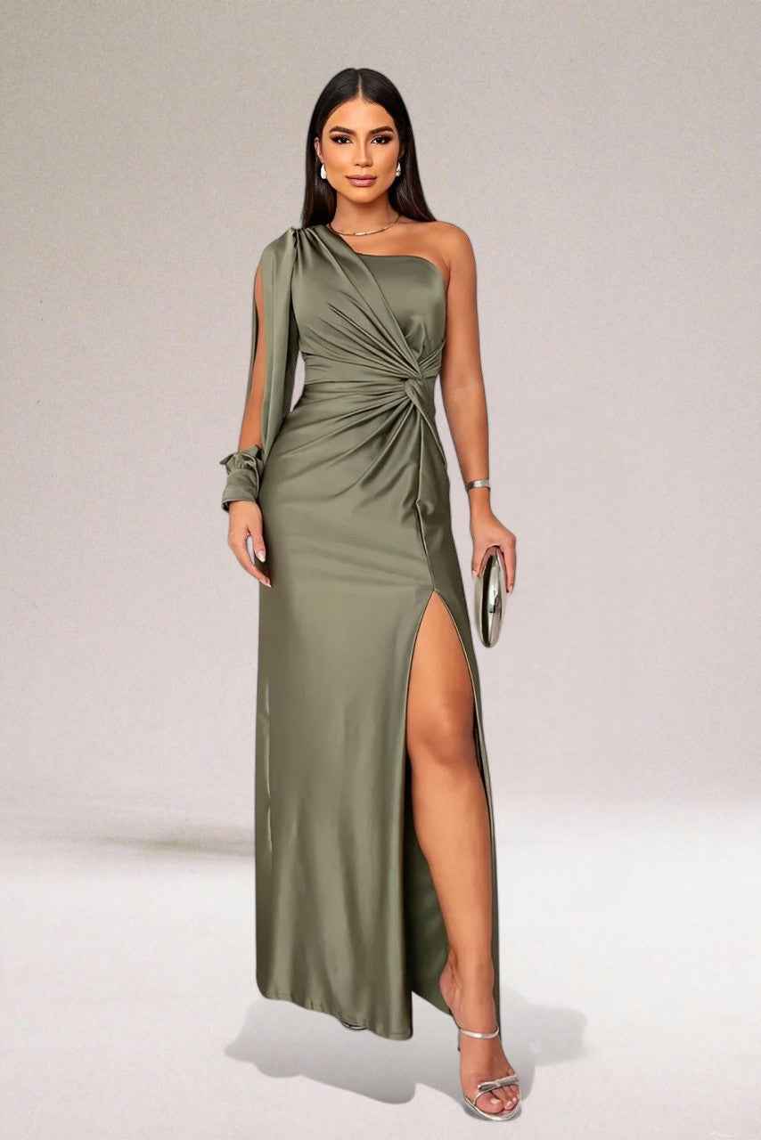 Costanza | Elegant Evening Dress for Special Occasions Verde Oliva